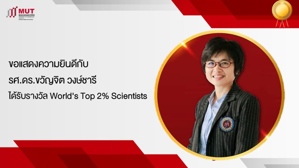 ขอแสดงความยินดีกับ รศ.ดร.ขวัญจิต วงษ์ชารี ได้รับรางวัล World’s Top 2% Scientists